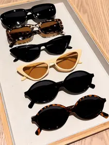 Unisex Vintage Trendy Tinted Lens Glasses, Retro Casual Glasses for Everyday Use, Fashion Accessories for Outdoor Activities, Trendy Beach Eyewear