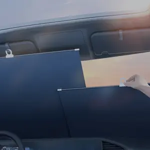 Car Window Sunshade Roller Blind, Retractable Sunshade, Summer Design for Heat Protection and Insulation, Ideal for Blocking Front Windshield Sunlight