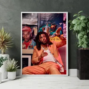 J Cole Poster, Music Poster, Singer Poster, Wall Decoration, Unframe