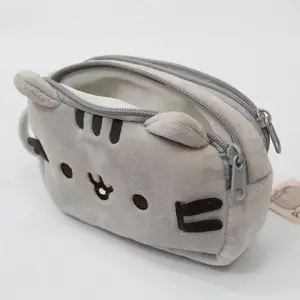 Cute Cat Theme Soft Pencil Case and Desk Organizer, Perfect for Office and School Supplies, Adorable Design for Students and Professionals
