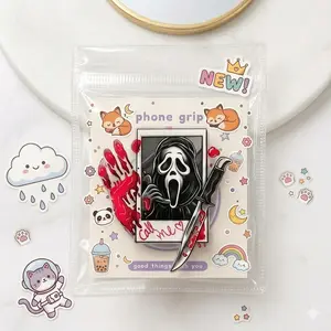 Funny Spooky Phone Grip Holder Horror Cute Halloween Expanding Stand Aesthetic Phone Accessories Gift for Horror Movie Fans Her Him Teens