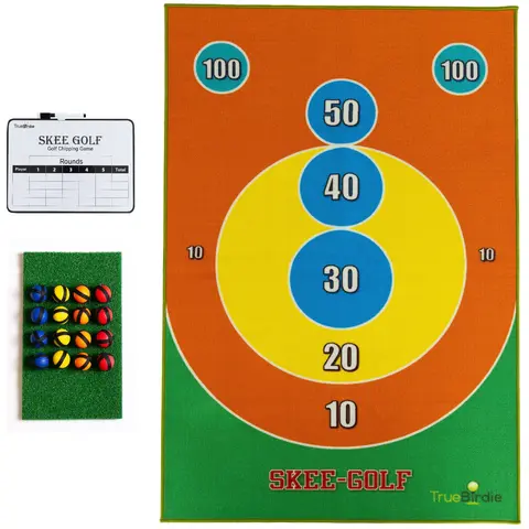 TrueBirdie Skee Golf - Golf Chipping Game with Velcro Balls, Chipping Mat and Scoreboard