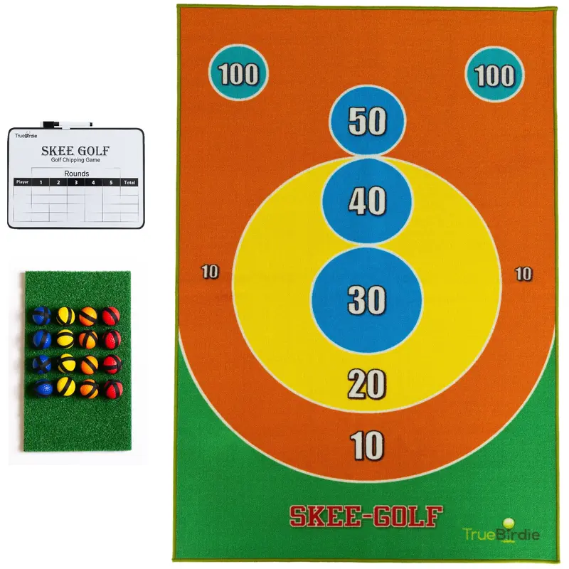 TrueBirdie Skee Golf - Golf Chipping Game with Velcro Balls, Chipping Mat and Scoreboard