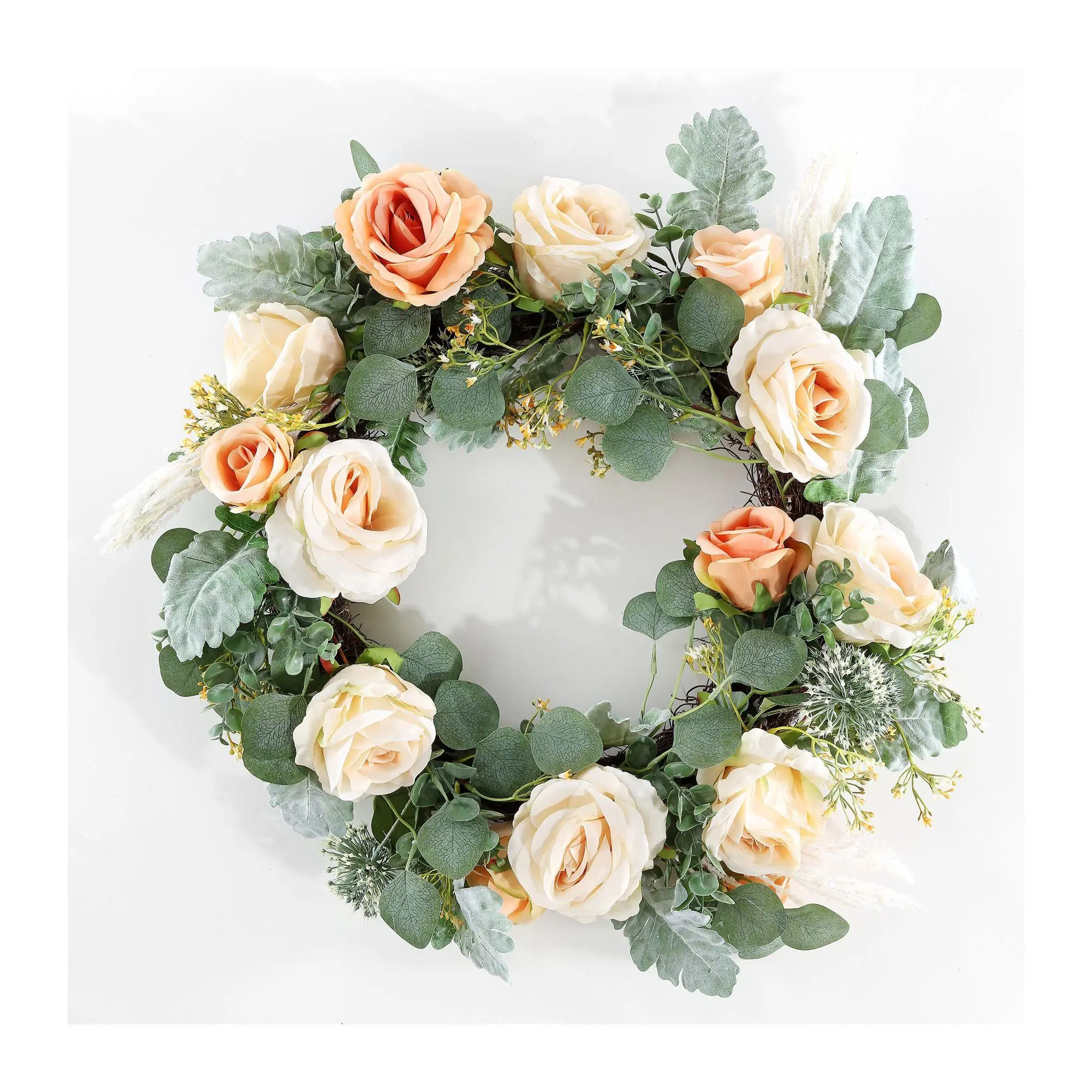 Safavieh Faux 24" Rose & Eucalyptus Wreath