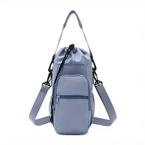 Multi-Pocket Water Bottle Backpack, Handheld Phone Holder, Adjustable Strap, Lightweight, Durable, Ideal for Outdoor Activities, 5 Colors Available