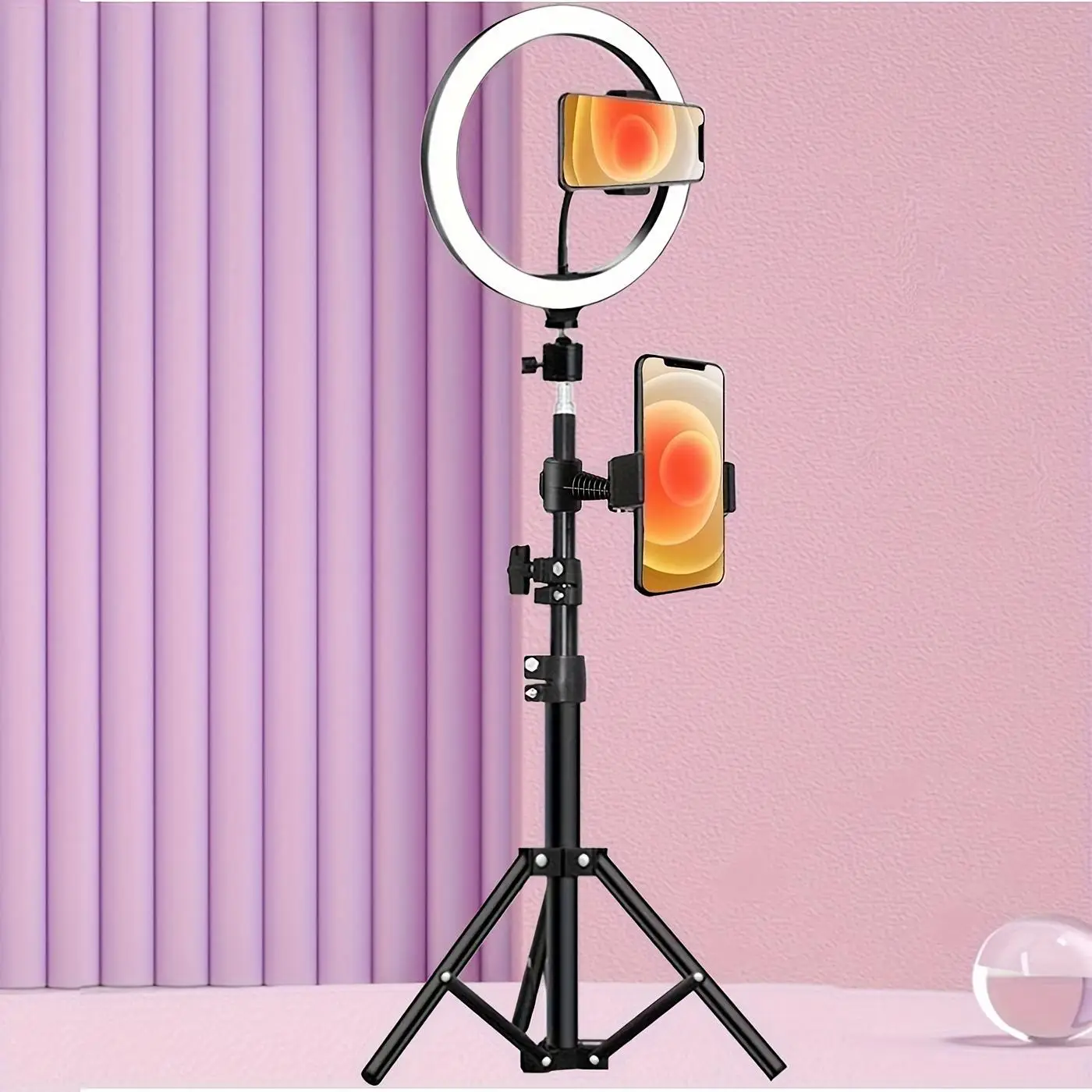 10 Inch Selfie Light Stand, USB Powered Adjustable Phone Selfie Light Stand, 3 Light Mode Phone Selfie Stand for Home Office