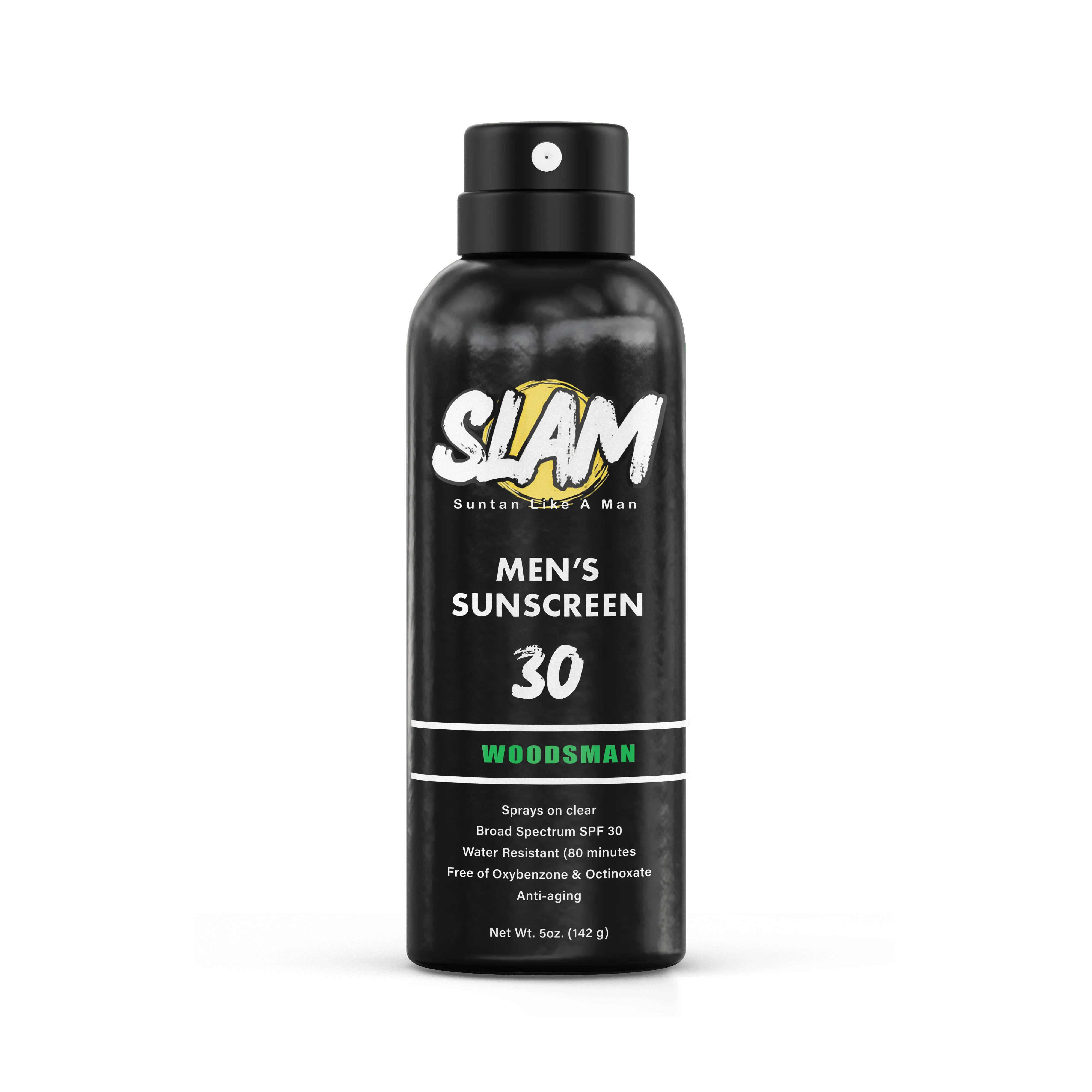 Men's Aroma-Infused SLAM Lotion Sunscreen Spray, 142g Anti-Aging Body Care Cosmetic for All Skin Types with Manly Fragrance