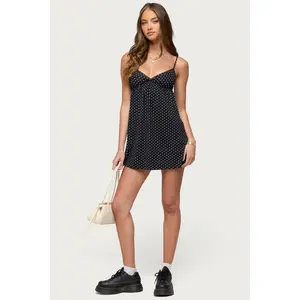 Reigna Lacey Polka Dot Mini Dress