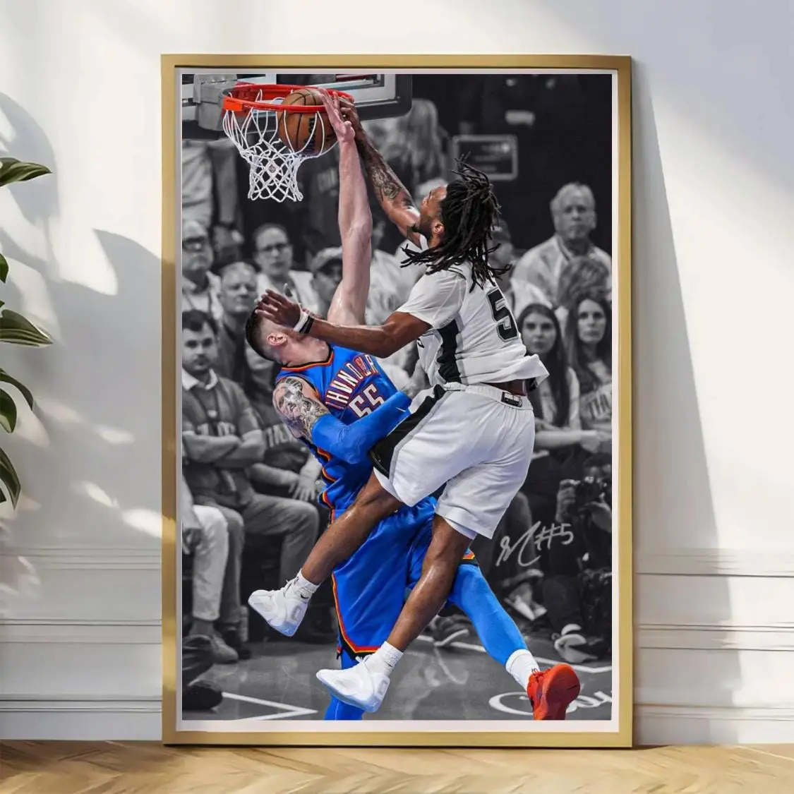 Retro Stephon Castle & Isaiah Hartenstein Basketball Print, Vintage NBA Poster Gift