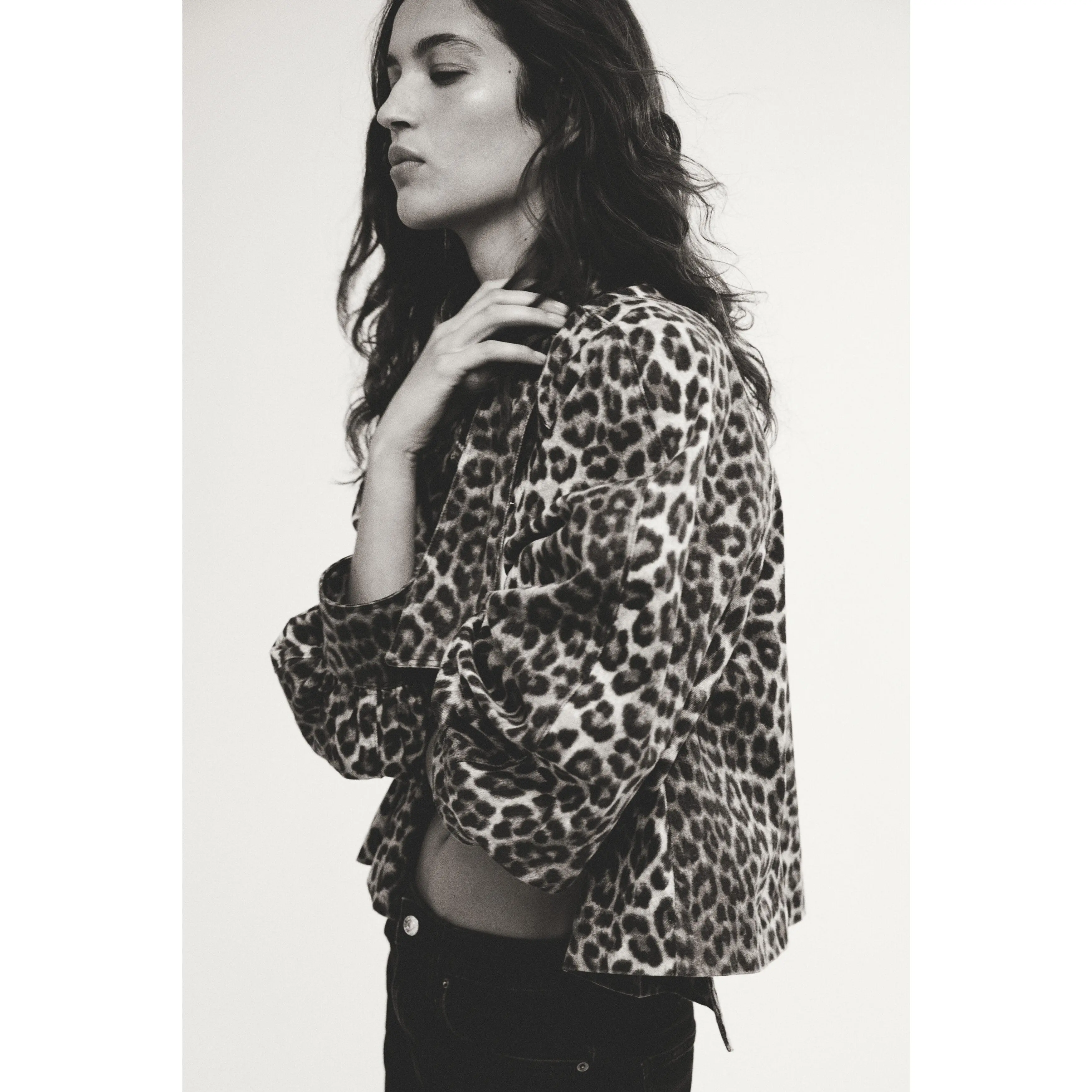 H&M Printed balloon-sleeved jacket