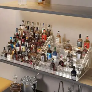 Acrylic Multi-Layer Makeup Organizer Storage Box, Transparent Nail Polish Display Rack, Skincare Perfume Holder, 3-4-5-6-7 Layers