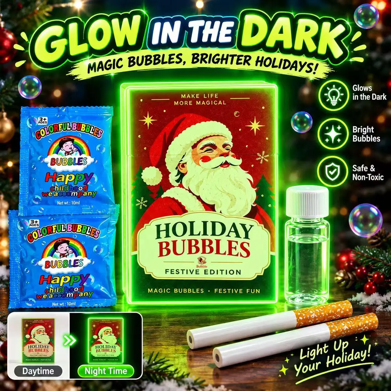 Bubble Cigarette Stress Relief Toy FakeCigarette Mini Bubble Blower Bubble Sticks RelaxationBirthday Christmas Party Gift for Men Women