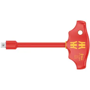 WERA 05005120001 410 I VDE B VDE-INSULATED T-HANDLE ADAPTER SCREWDRIVER FOR 3/8" SOCKETS, 3/8" X 130 MM