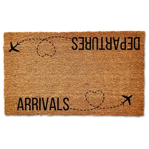 Funny Doormat, Airplane Mat, Housewarming Gift, Funny Welcome Mat, Wedding Gift, Flight Attendant Gifts, Arrivals & Departures Doormat