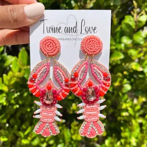 Crawfish Beaded Earrings
