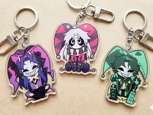 The Freak Circus Keychains, TFC Keychain, Pierrot, Harlequin, Jester, TheFreakCircus Charm For Bag, Key, Gift