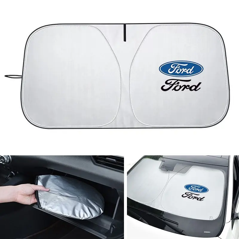 Folding Car Windshield Sun Shade, Foldable Windshield Sunshade, UV Protection Accessory for Ford Fusion Ranger Escape Fiesta Explorer Focus Bronco Mondeo Transit, Front Windshield Sunshade