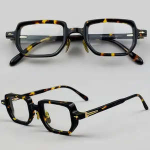 BETSION Classic Acetate Square Eyeglasses Frame with Non-prescription Clear Lens for Women Men Anti-Blue Blocking Reading Glasses Durable High Quality Eyewear