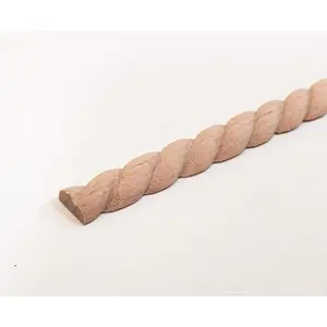 Miniature Wood Trim Flat Back Rope Style Relief Molding 5/16" x 18" Dollhouse Ceilings Walls