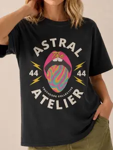 Organic Cotton "ASTRAL ATELIER" Tee, Cosmic Graphic T-Shirt, Eco-Friendly, Unisex Fit, Angel Numbers, Womenswear Top [GOTS + OCS Certified]