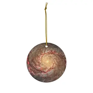 Ceramic Space Ornament with Full-Color Artwork, NASA Galaxy Photo, Black Ornament for Christmas