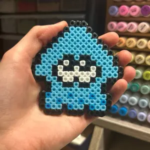 Squid Keychain or Magnet Made of Perler Beads