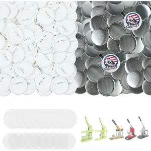 200 Sets Button Maker Supplies, 2.28 inch / 58mm Button Parts, Approx 2.25 in Blank Badge Parts with Blank Paper for Button Maker Machine Pin Maker Press