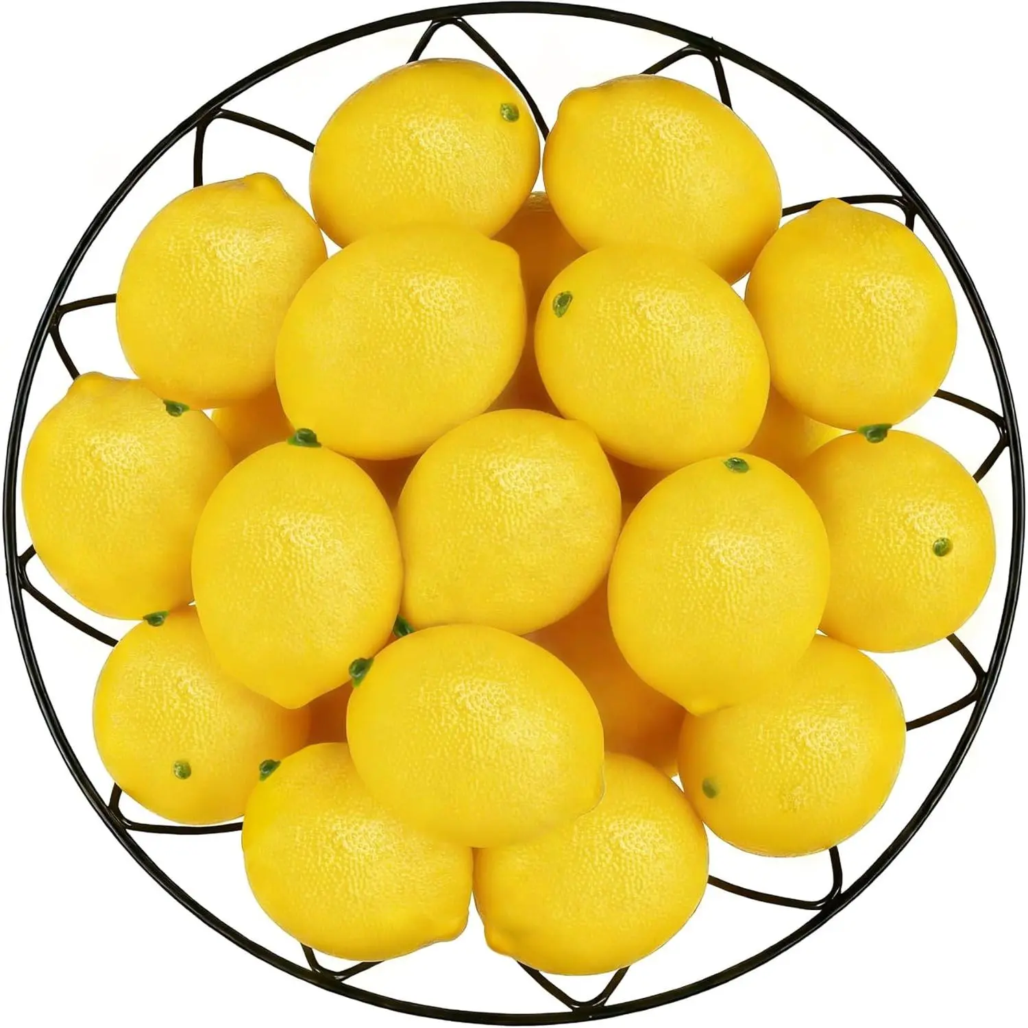 Toopify Fake Lemons, 20 Pcs Ultra Realistic Artificial Fruit with Natural Texture, Matte Non-Glossy Home Kitchen Table Decor for Photography and Party