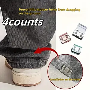 4 Pcs Invisible Hem Clips, Seamless Hidden Design, Durable Plastic, Anti-Slip Tool, Easy Installation, High-Quality Clothing Accessories