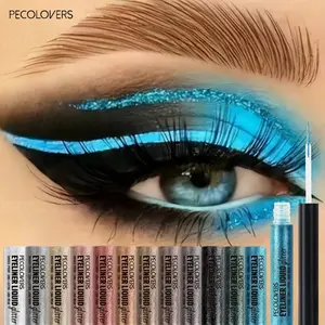 12pcs/set  Pearlescent Sparkling Liquid Eyeliner Sparkling Color Development Quick Dry Waterproof Not Easily Smudging Liquid Eyeliner