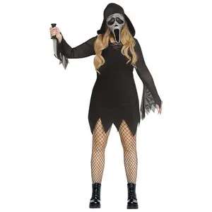 Plus Size Deluxe Bling Ghost Face Women's Costume