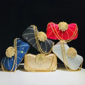 High-Grade Texture Dinner Bag Fashion Hot Diamond Rhinestone Handbag Chain Crossbody Dress Clutch Bag