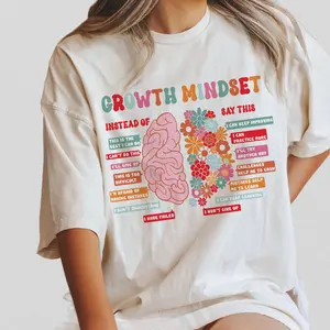Growth Mindset Flower Brain Tshirt, Psychology Therapy Teacher Shirt, Back to School Shirt, Comfort Shirt for Teacher, Mental Health Retro TShirt For Teacher, Appreciation Gift For Teacher, Inspirational Shirt, Gift For Teacher TShirt, Women Top