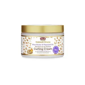 African Pride Moisture Miracle Shea Butter and Flaxseed Oil Curling Cream 12 oz Gel Haircare