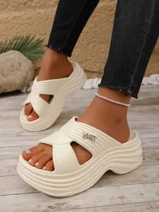 Women's Comfortable Thick Sole EVA Platform Slippers, Summer Fashion Shoes, Easy On/off Casual Sandals, Perfect for Daily Wear