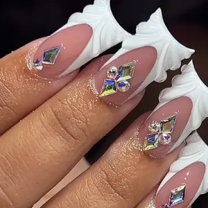 Handmade French Tip White Nails for Nail Art and Nail Care