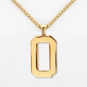 SLEEFS Number Pendant Necklace 18K Gold Plated Stainless Steel Numbers 0–49 Sweat & Water Resistant for Athletes and Style Enthusiasts