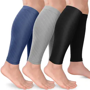 Calf Compression Sleeves 3 Pack, 15-20 mmHg Leg Support for Running, Standing All Day, Relieve Leg Pain & Swelling