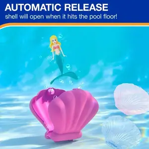 Mermaid Pool Toy Shell Funny Spin Princess Floats Summer Swimming Water Toys Magical Floating Shell Gifts Bath Toys Toddler Toys