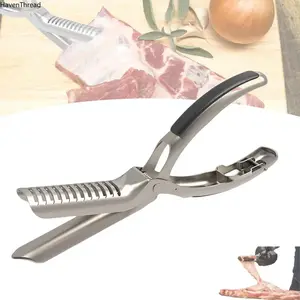 Stainless Steel BBQ Rib Skinner Utensil with Ergonomic Handle, for Easy Membrane Removal and Rib Prep, Ideal for Home & Professional BBQ Settings, Utensils