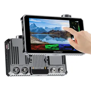 FEELWORLD SC6 6 Inch 1500nit 3G SDI FHD Touch Aluminum Field DSLR Camera Monitor with NP-F750 Battery 4K HDMI60Hz in/Out 3D LUT HDR Multi Function Knob for Outdoor & Filmmaking, Carry Case & Sunshade