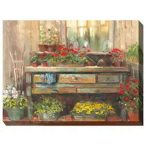 West of the Wind Outdoor Canvas Art Gardners Re treat 40" x 30