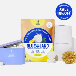 Blueland Toilet Bowl Cleaner Tablets, Eco-Friendly 100% Plastic-Free Tablets, Mineral and Plant-Based Cleaning Power, Septic-Safe