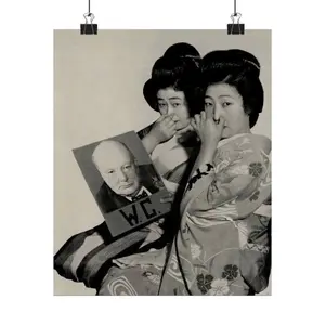 WW2 Japanese Propaganda Winston Churchill Geisha Women Anti-British UK Axis Posters