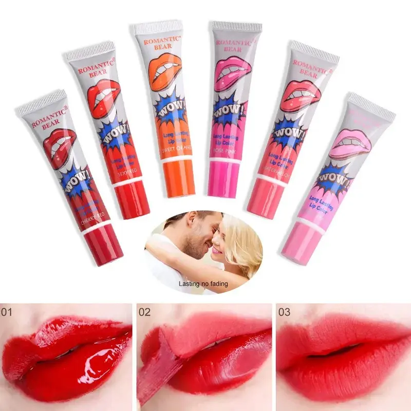 6 Colors Peel Liquid Lipstick Waterproof Lasting No Fading Lip Ink Tear Lip Gloss Tattoo Dyed Lip Glaze Lips Cosmetics