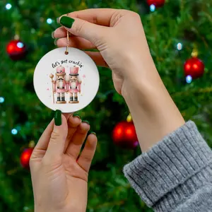Ceramic Ornament, Let's Get Crackin Christmas, Holiday Tree Decoration, Xmas Gift, Festive Bauble, Ornamental Keepsake, Holiday Decor