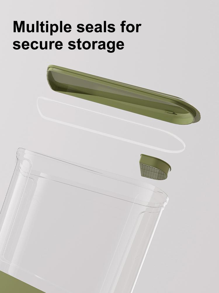 UFORU Rice Dispenser 22lb, Slim Rice Storage Container for Small Spaces, BPA-Free Clear Dry Food Dispenser Sealed Moisture-Proof, Utensils Airtight,Grains & Cereals Storage Bucket for Kitchen Pantry Home Use, Cream Color