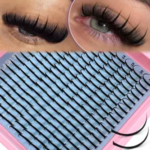 200pcs Spike Lash Extension Eyelash Clusters, Manga Cluster Eyelash 14-20mm, Anime Lash Clusters, Spiky D Curl Fairy Lashes, D Curly Shape