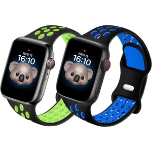 P-WBA013    Compatible with Kids Apple Watch Band 38/40/41mm & 42/44/45mm for Boys Girls, Breathable Soft Silicone Sport Wrist Strap Compatible with iWatch Series 9/8/7/6/5/4/3/2/1/SE