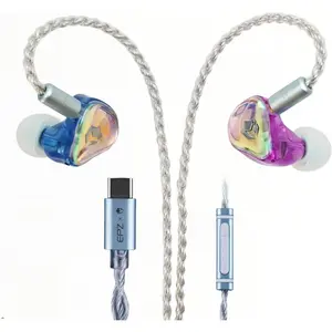EPZ G30 IEM for Gaming Wired Earphones1DD+1BA HiFi Music in Ear Monitor Headphones 3 Sets Eartips (S/M/L) with Mic Gaming Headset Type-C ENC Noise Cancelling EQ Adjustment